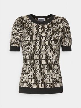 Moschino logo-jacquard metallic T-shirt